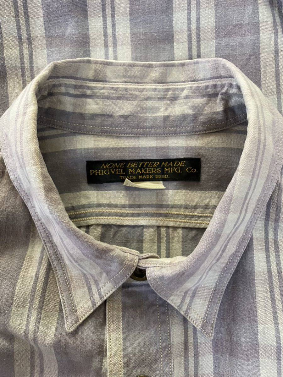 PHIGVEL MAKERS フィグベル　ワークシャツ　サイズ16 1/2_画像5