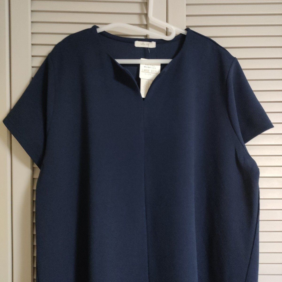 Aライン 半袖 カットソー ネイビー 紺色 レディース 大きいサイズ 4Lサイズ