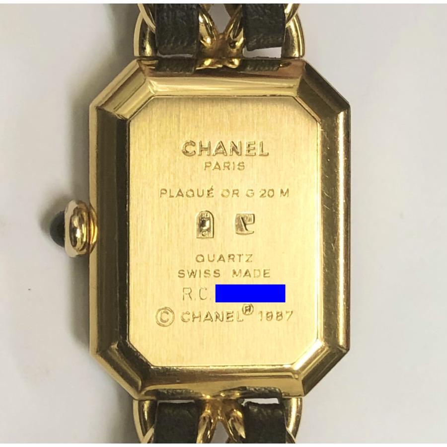  送料無料 中古 シャネル 時計 CHANEL プルミエール Lサイズ 腕時計 GP/革 クォーツ レディース 145673_画像3