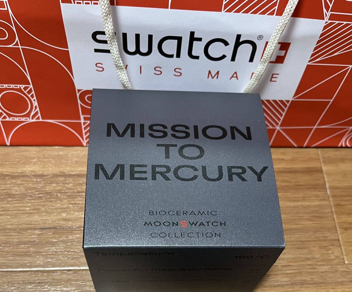 【新品未使用】Swatch Omega Bioceramic Moonswatch Mission to the Mercury スウォッチ オメガ　マーキュリー 保証書付属_画像4