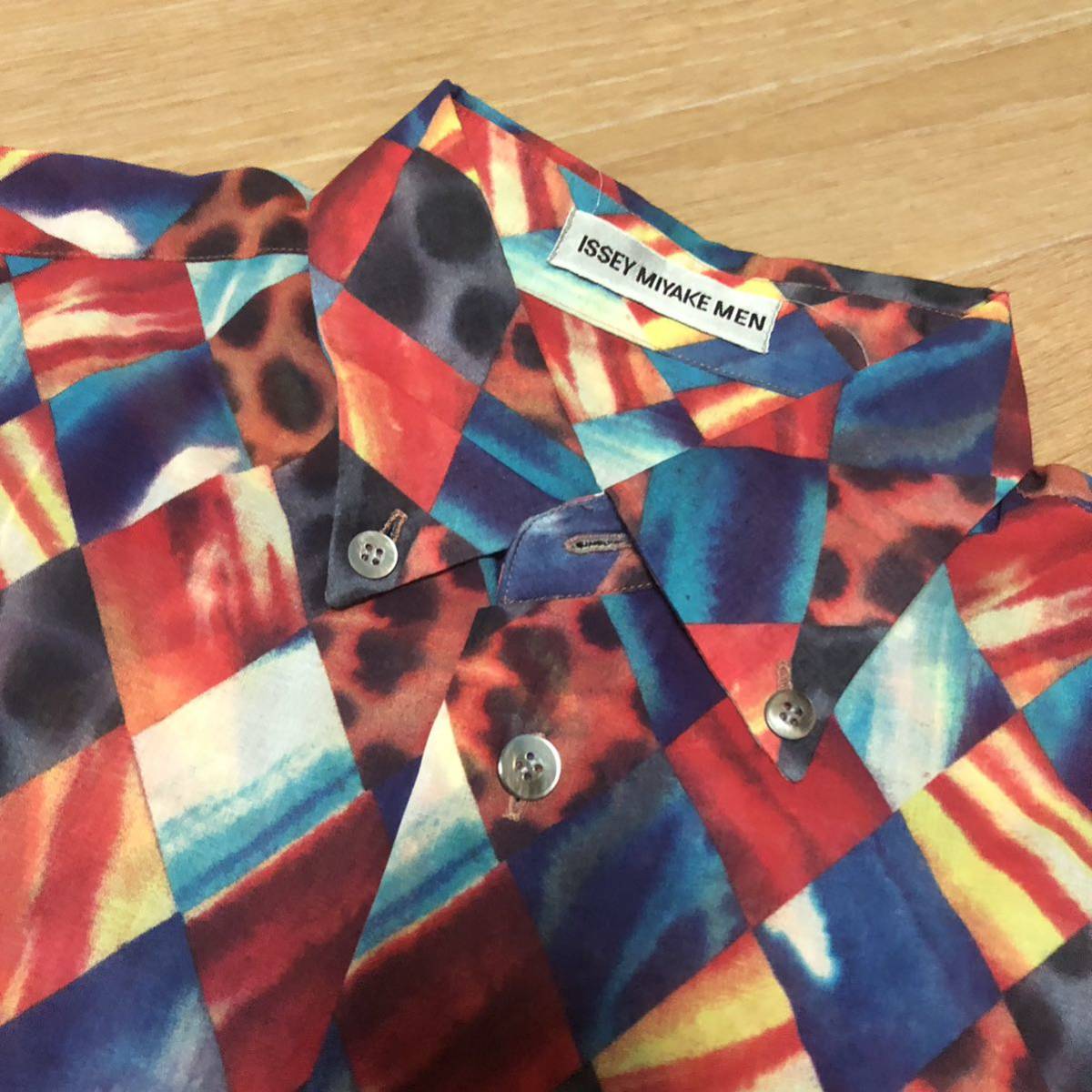 美品 90s ISSEY MIYAKE MEN カラフル ダイヤ柄 BDシャツ M|PayPayフリマ