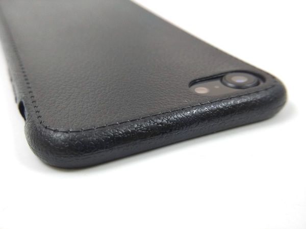 iPhone 7/8 レザー風 シンプル ソフトカバー ケース 薄型 シンプル TPU ブラックの画像4