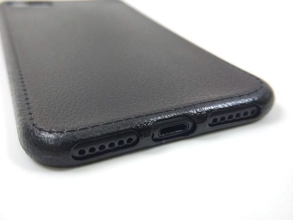 iPhone 7/8 レザー風 シンプル ソフトカバー ケース 薄型 シンプル TPU ブラックの画像5