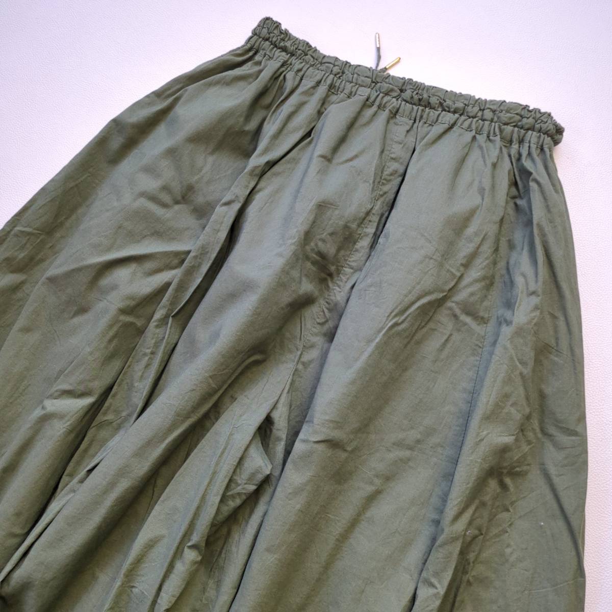 LEPSIMrepsi.m Lowrys Farm cotton .gya The - gaucho wide pants khaki F lady's waist rubber 
