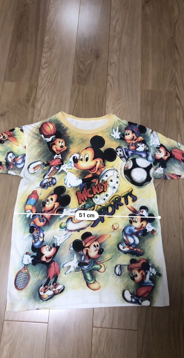 祝ディズニーランド40周年半袖Tシャツ激レア柄ミッキーマウススポーツ総柄ヴィンテージ古着屋購入TDRリゾートバスケサッカー野球_画像1