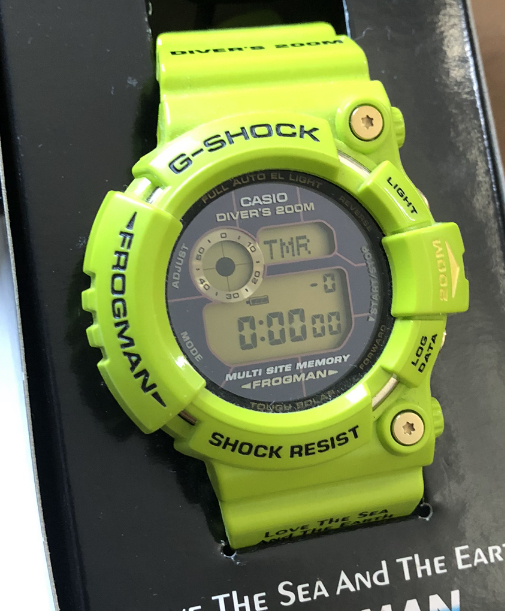 G-SHOCK FROGMAN GW200F Love The Sea And The Earth イルクジ 雨蛙 ICERC イルカ ソーラー 生産終了 GW-200F-3JR フロッグマン 黄緑 CASIO_画像2