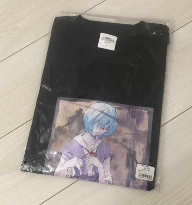 エヴァ 貞本義行 Tシャツ 綾波 レイ EVANGELION 黒 Tee 新世紀