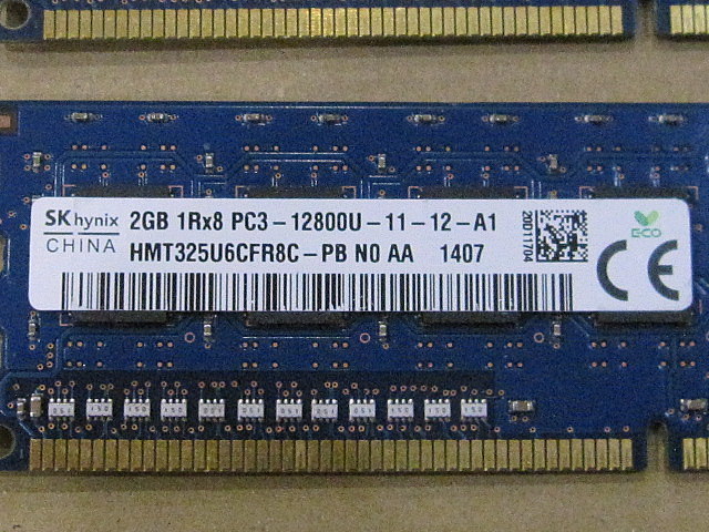 合計4GB SK Hynix PC3 12800 DDR311600 2GB 2枚 2200/80815_画像3