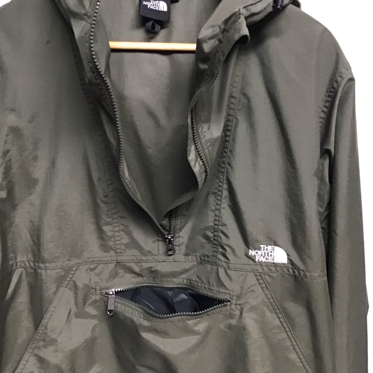 【THE NORTH FACE ザノースフェイス】NP22333 Compact Anorak コンパクトアノラック　ナイロンジャケット M 無地 オリーブ ナイロン_画像4