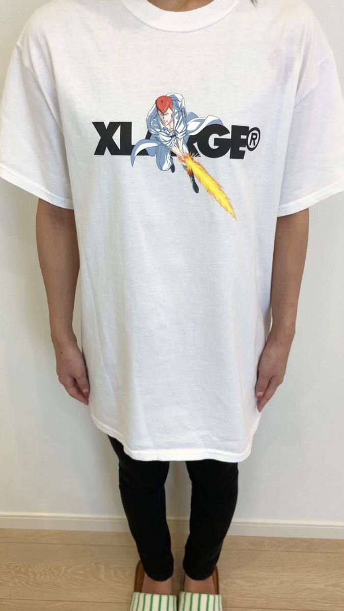 【希少】XLARGE エクストララージ×幽遊白書コラボ　桑原　Tシャツ ホワイト　コラボTシャツ　半袖　幽助　飛影　鞍馬