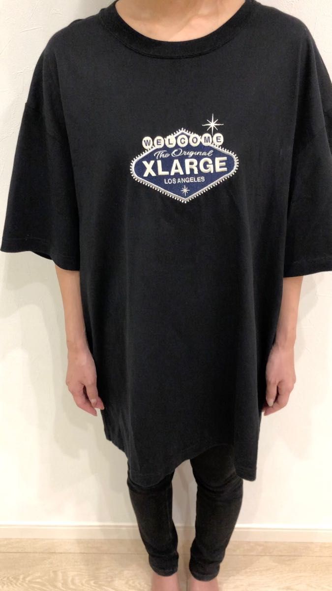 【美品】XLARGE エクストララージ　センターロゴ　刺繍　Tシャツ サインロゴ　Sing logo 