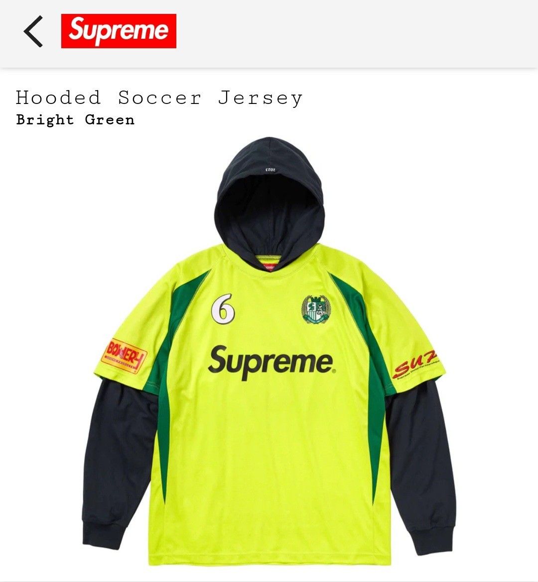 Supreme Hooded Soccer Jersey COLOR/Bright Green SIZE Large Supreme Hooded Soccer Jersey COLOR/Bright Green SIZE Large