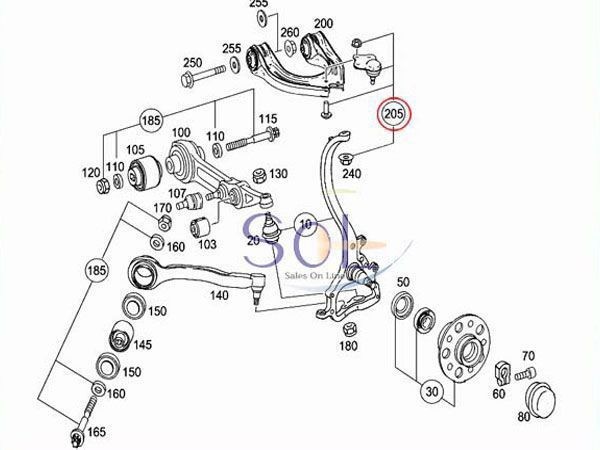 ベンツ W211 フロント アッパーアーム コントロールアーム ボールジョイント 左右共通 E240 E280 E320 E350 E500 E55 0003301007_画像2
