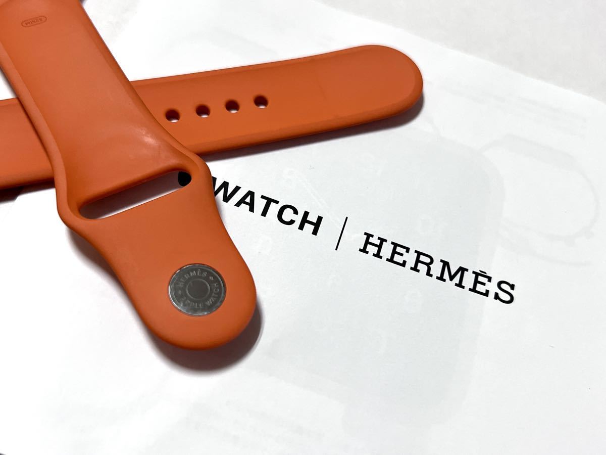 ★ 即決 送料無料 ★ アップルウォッチ エルメス オレンジ スポーツバンド 正規品 Apple Watch HERMES 限定 45mm 44mm  42mm M/L サイズ