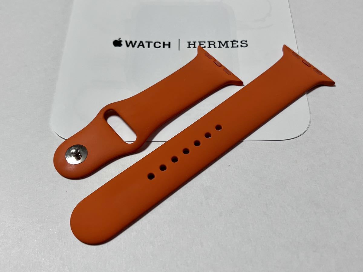 ★ 即決 送料無料 ★ アップルウォッチ エルメス オレンジ スポーツバンド 正規品 Apple Watch HERMES 限定 45mm 44mm  42mm M/L サイズ