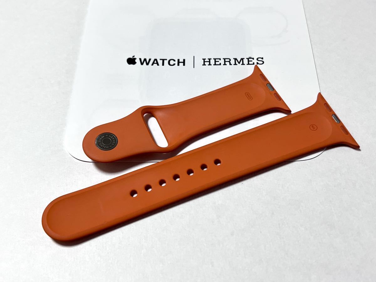 ★ 即決 送料無料 ★ アップルウォッチ エルメス オレンジ スポーツバンド 正規品 Apple Watch HERMES 限定 45mm 44mm  42mm M/L サイズ