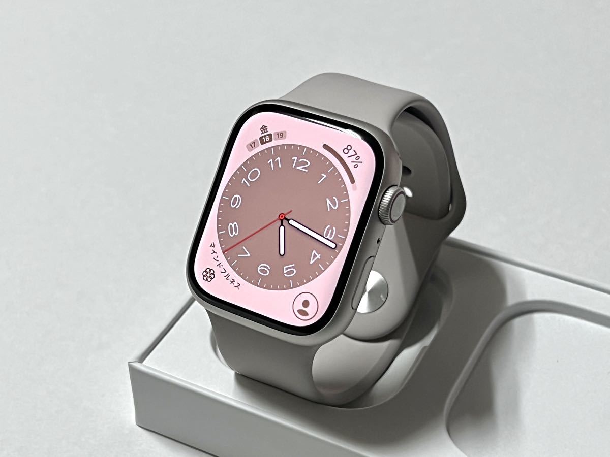 ★ 美品 バッテリー98% ★ Apple Watch Series 7 45mm アップルウォッチ スターライト アルミニウム GPS  Cellular 純正品 スポーツバンド