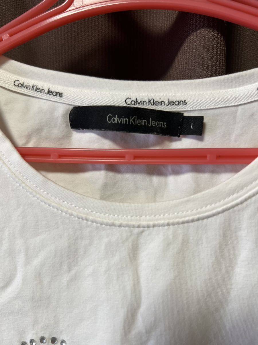 Calvin Klein Jeans 白Tシャツ Lサイズ_画像2