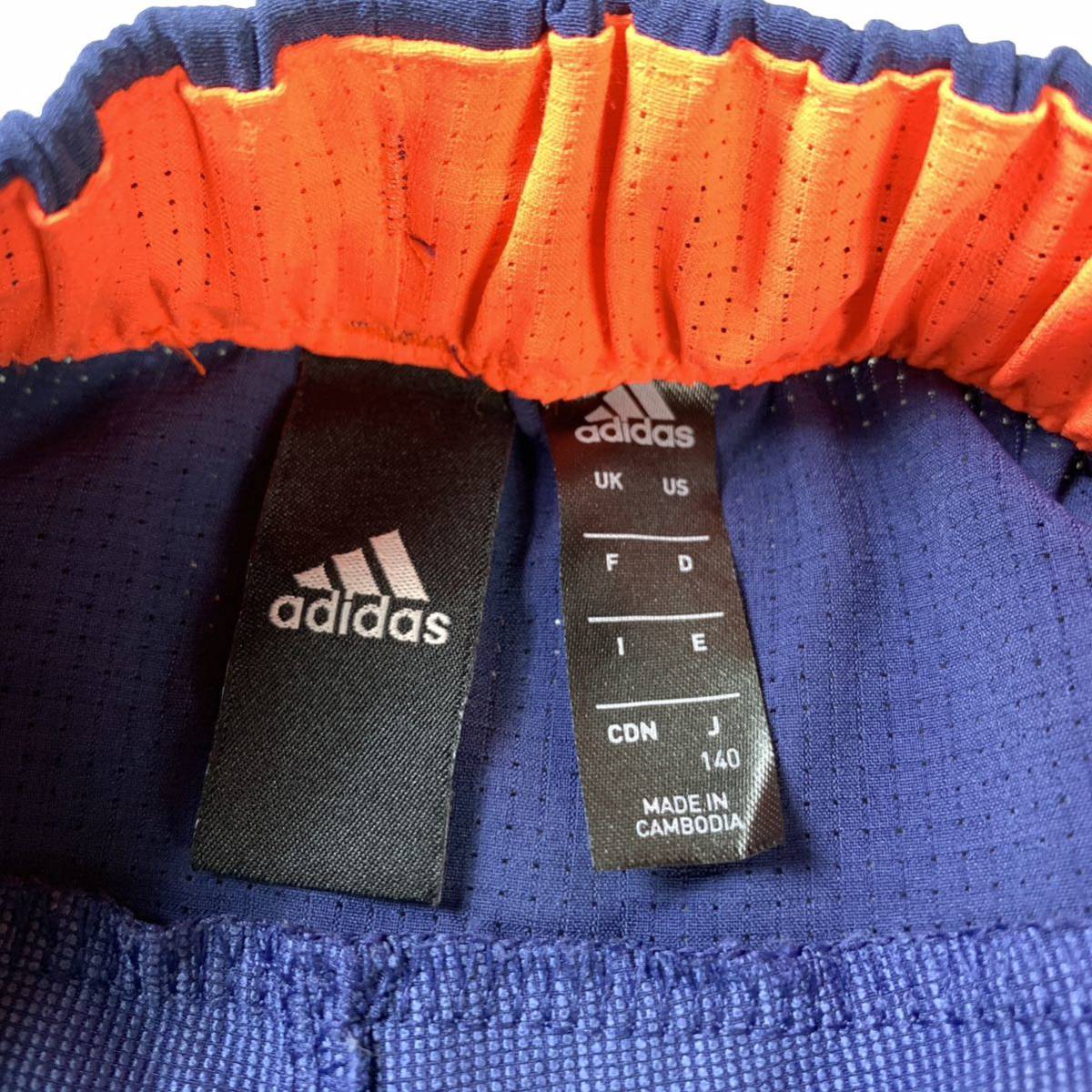 adidas アディダス ハーフパンツ ショートパンツ ブルー オレンジ メッシュ 140 YA3874_画像5