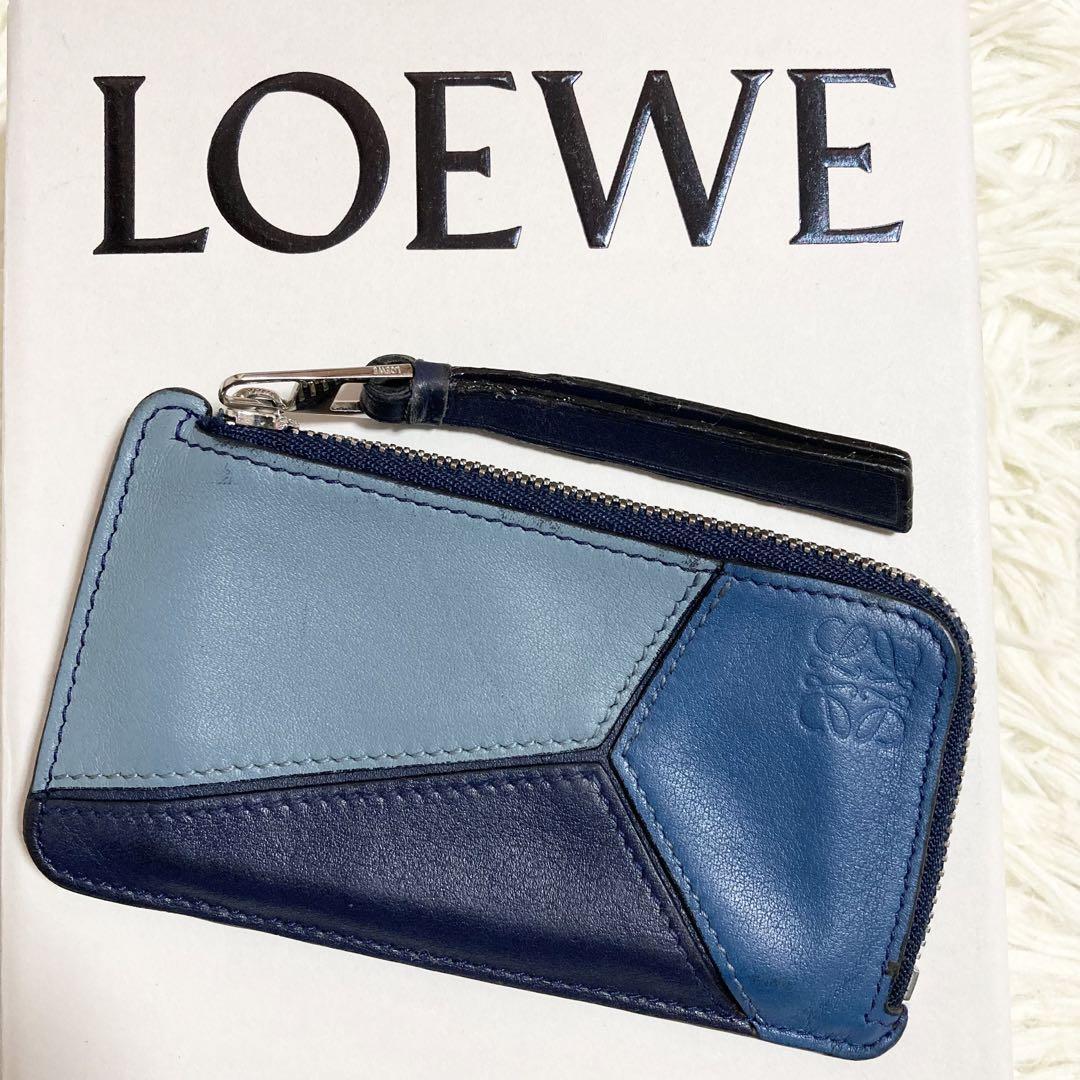 バーゲンで 人気カラー ロエベ パズル 財布 ネイビー レザー LOEWE