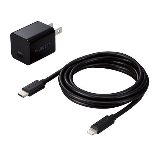 エレコム USB Power Delivery 20W AC充電器(C-Lightningケーブル付属) MPA-ACLP04BK_画像1