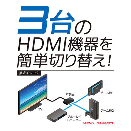 【5個セット】 ミヨシ HDMIセレクタ FULLHD対応 3ポート HDS-FH01/BKX5_画像4