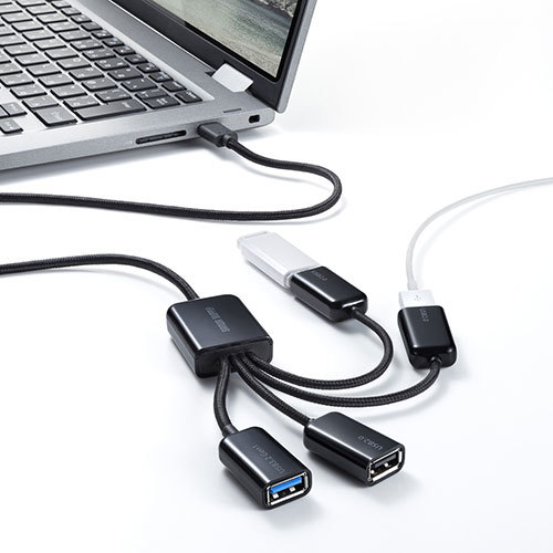 サンワサプライ USB3.2 Gen1+USB2.0 Type-Cコンボハブ(4ポート) USB-3TC436BK_画像3