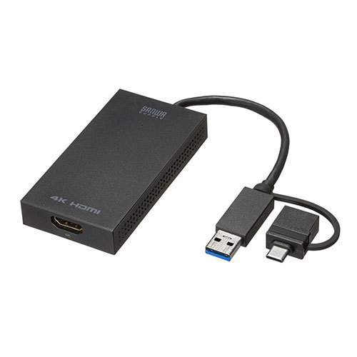 サンワサプライ USB A/Type-C両対応HDMIディスプレイアダプタ(4K/30Hz対応) USB-CVU3HD4_画像1