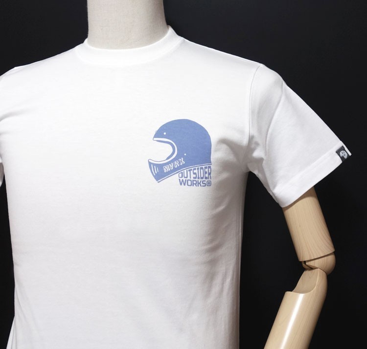 Tシャツ 半袖 M メンズ バイク モトクロス MVRX ブランド GOGGLE モデル ホワイト 白 ブルー_画像6