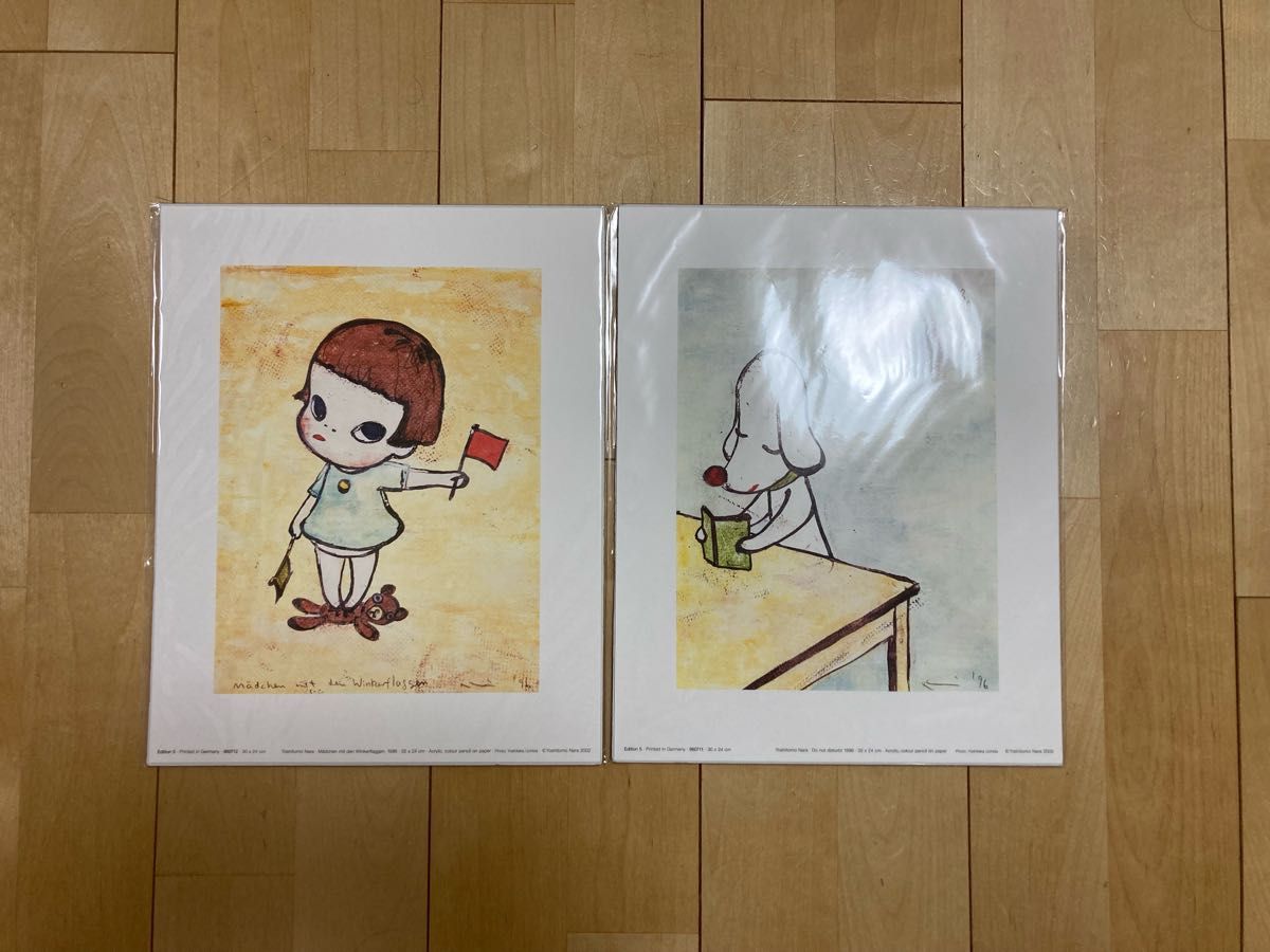 奈良美智　アートポスター『勉強中』『手旗信号』セット　新品