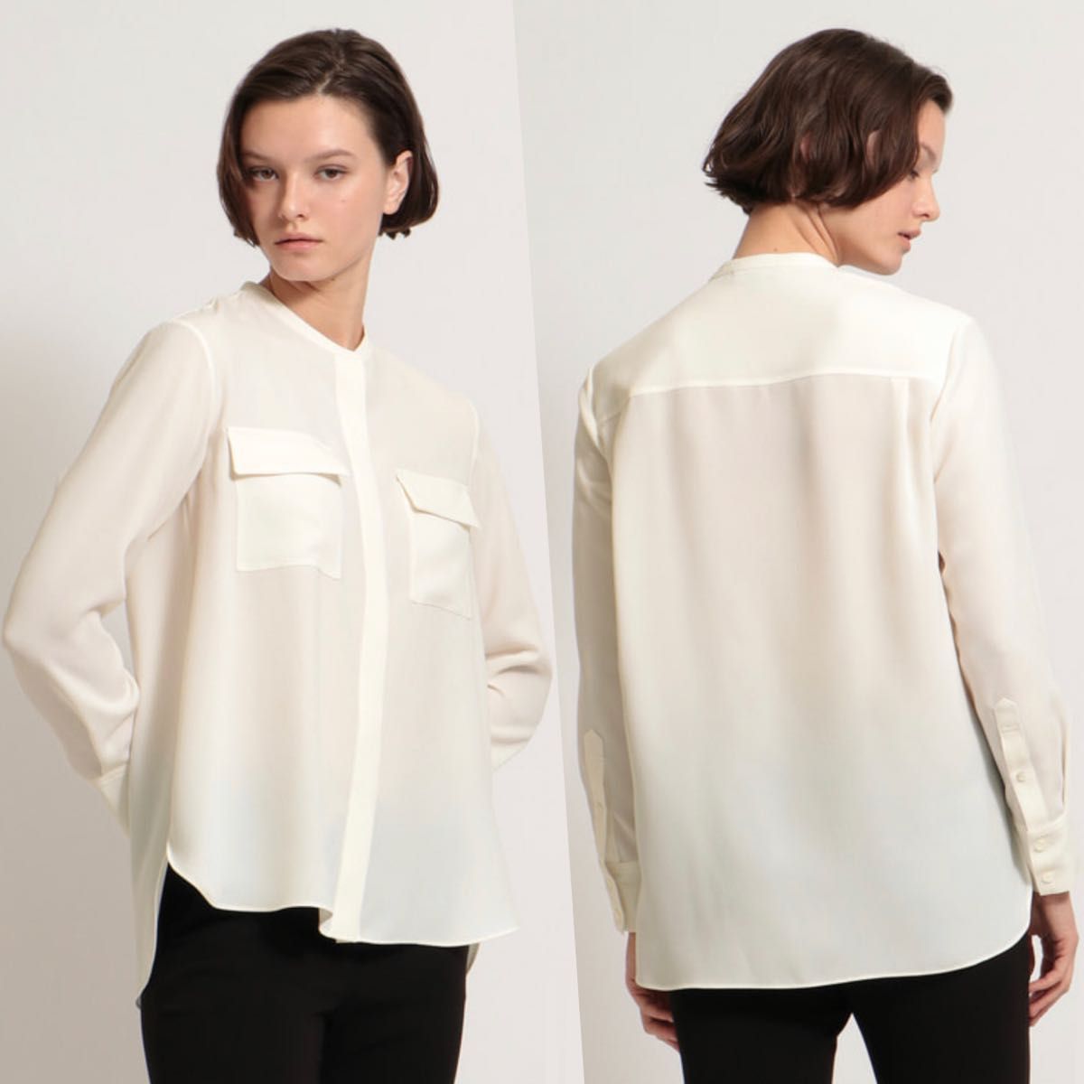 Theory 23SS ウォッシャブル デザインブラウス