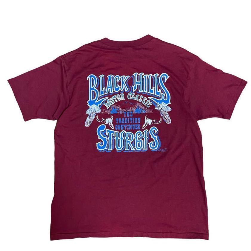 デッドストック 80s STURGIS MOTORCYCLE RALLY BIKE WEEK Tシャツ ビンテージ スタージス DAYTONA オモシーチャンネル シングルステッチ_画像2