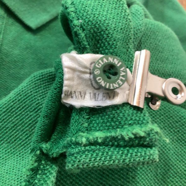 GIANNI VALENTINO ジャンニ バレンティノ 鹿の子 半袖 ポロシャツ メンズ Mサイズ グリーン 緑_画像10