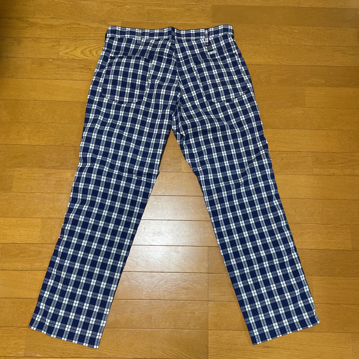 中古　ビームスゴルフ　ビームス　パンツ　チェック　ボトムス　夏　Lサイズ　ゴルフ　ブルー　紺色　メンズ_画像5