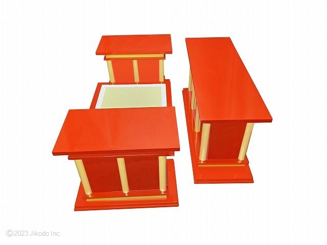 寺院仏具】黒塗り 慈光型の3.5尺密壇(登高座)4点セット サイズ 寺院仏具】黒塗り 慈光型の3.5尺密壇(登高座)4点セット サイズ