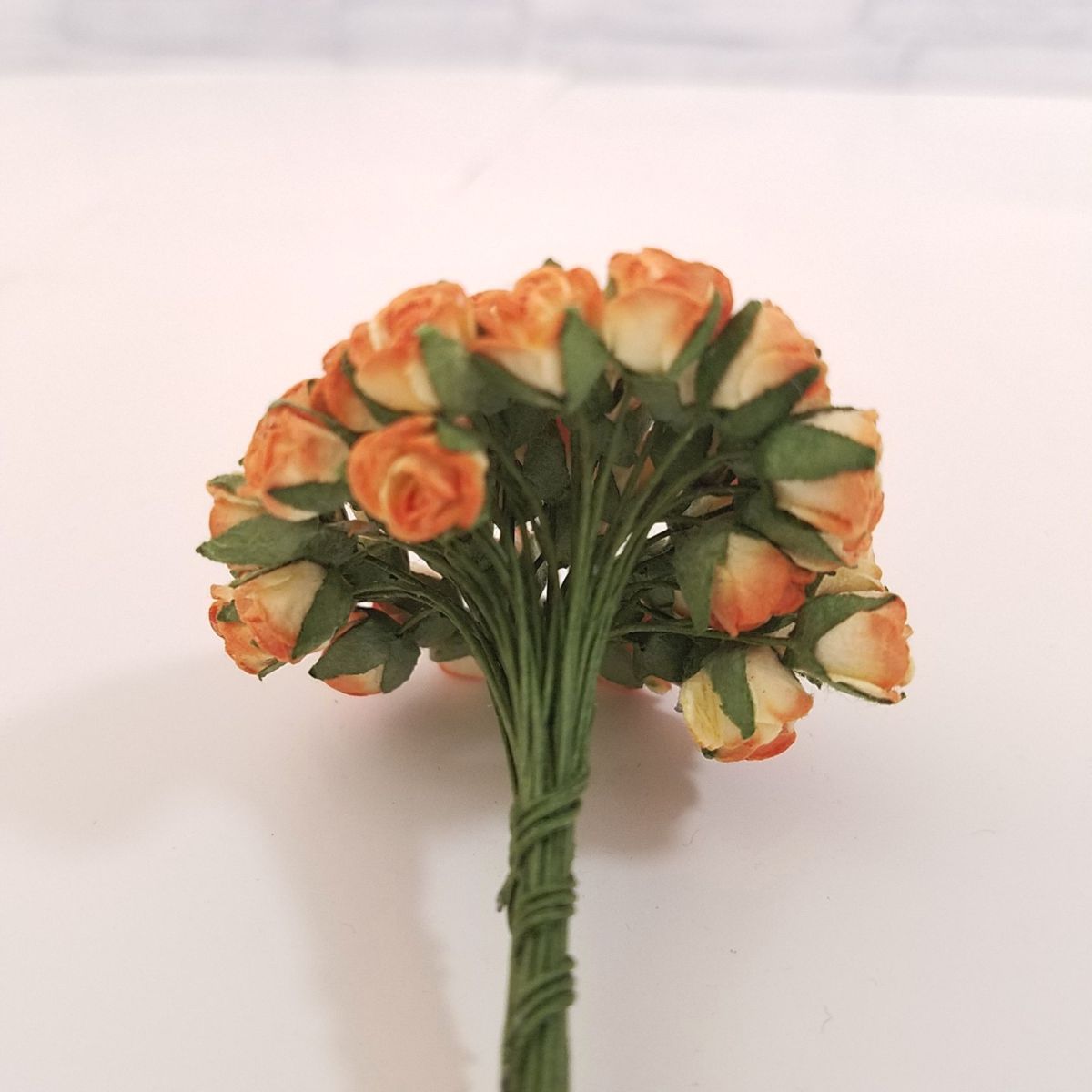  искусственный цветок [ Mini * бумага цветок роза (bai цвет | orange & кремовый цвет ) диаметр примерно 5-8mm 50шт.@] ручная работа lease 