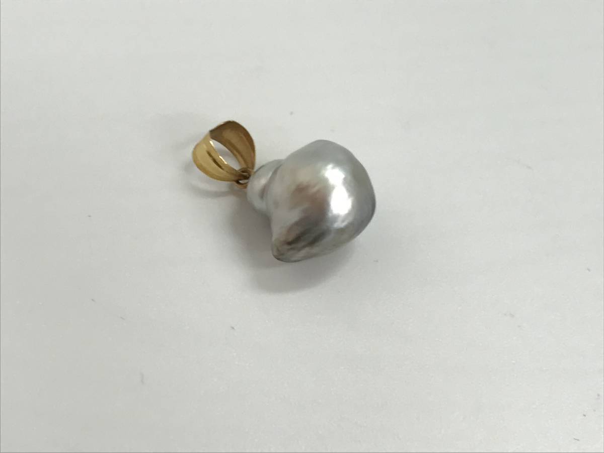 最新な k18 トップ パールネックレス 真珠 約2.6g 230804-1 大粒 中古