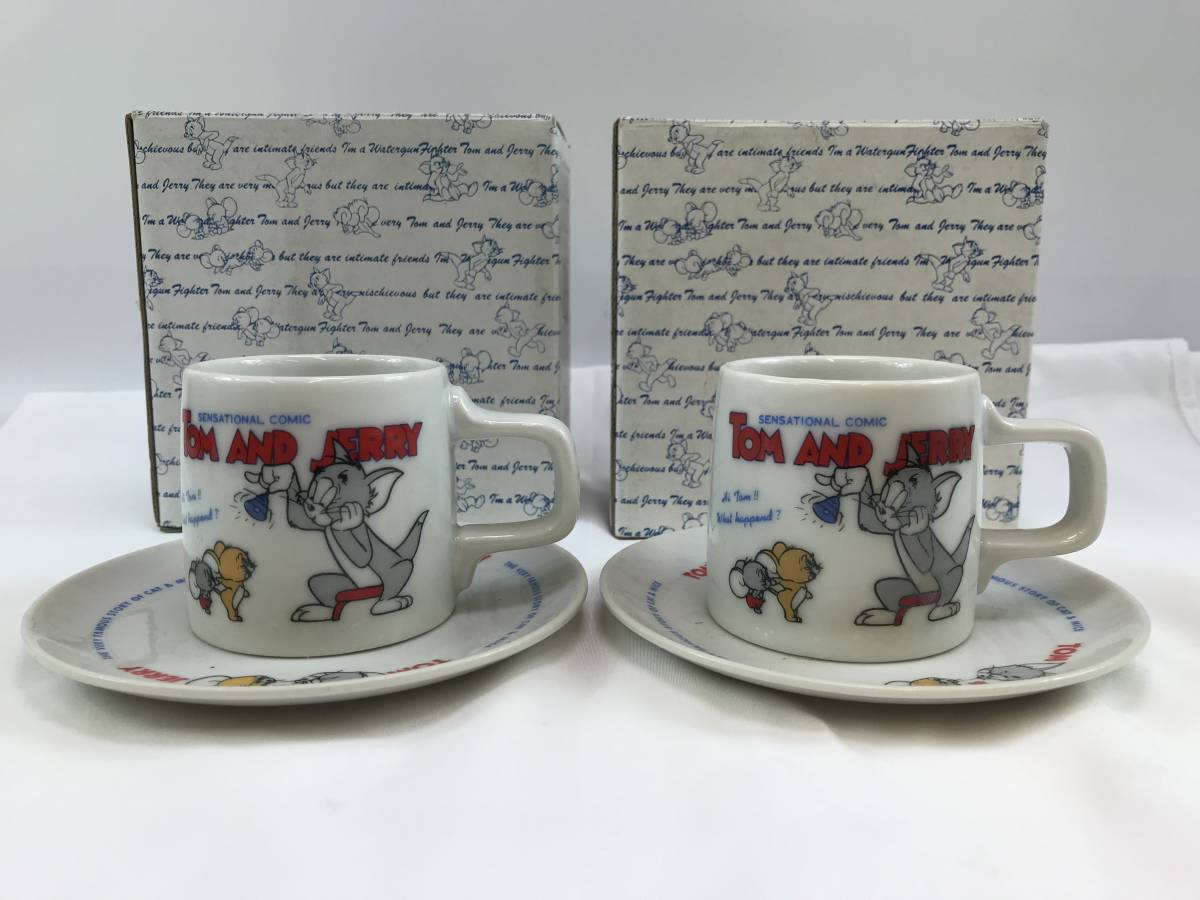  Victoria fancy unused goods Vintage Tom . Jerry small cup & saucer 2 customer retro that time thing tableware 