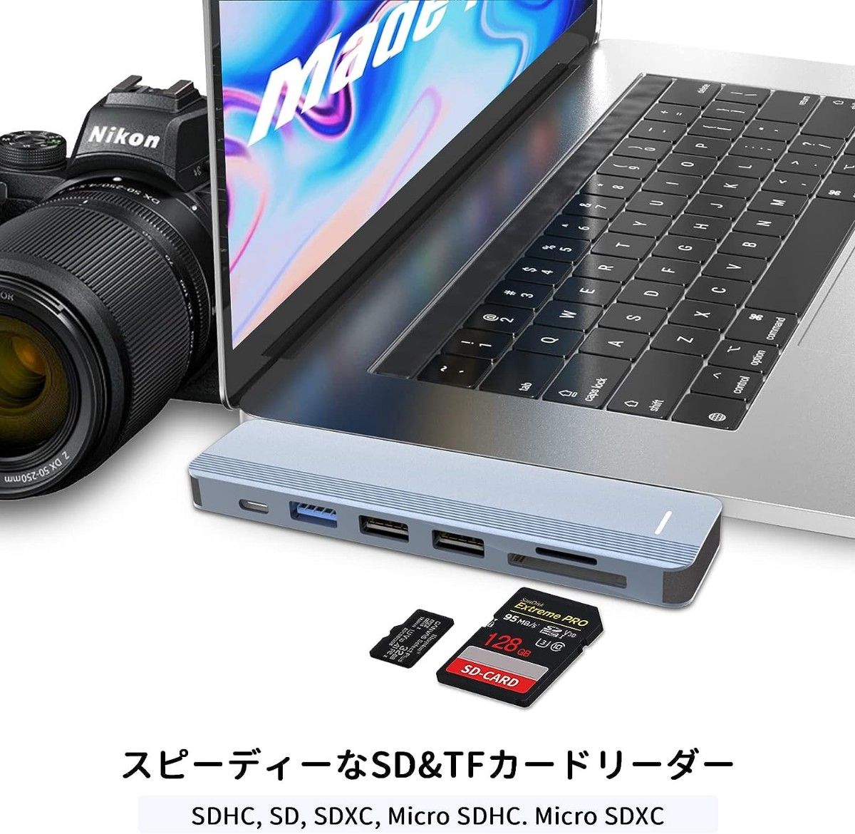 BP64 Macbook ハブ MacBook Pro Air専用 7-in-2 USB-C変換アダプター 4K HDMIポート