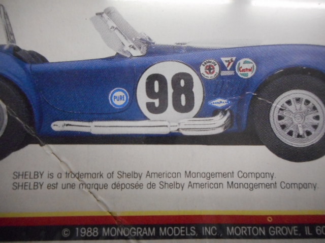 プラモデル　1/24 車　アメリカ車　MONOGRAM SHELBY COBRA 427 S/C シェルビー　マスタング　ムスタング　コブラ　COBRA　カーレース_画像8