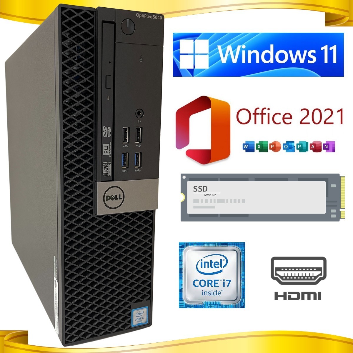 人気満点 NVMe M.2 ◇ 6700 i7 ◇ SSD ◇ SFF 5040 OptiPlex DELL