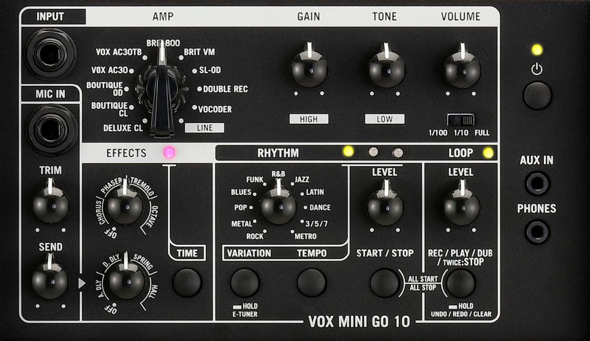 アウトレット特価 VOX MINI GO 10 VMG-10 ヴォックス モバイル・バッテリー対応 ギターアンプ ルーパー機能搭載_画像3