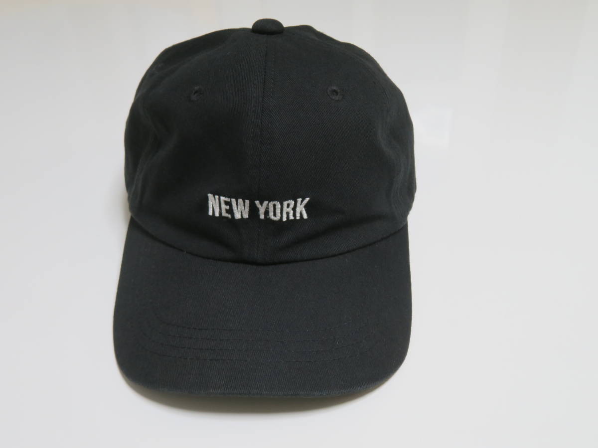 【送料無料】FREE'S MART フリーズ マート NEW YORK刺繍デザイン コットン100% 黒色 メンズレディース スポーツキャップ ハット 帽子 1個_画像1