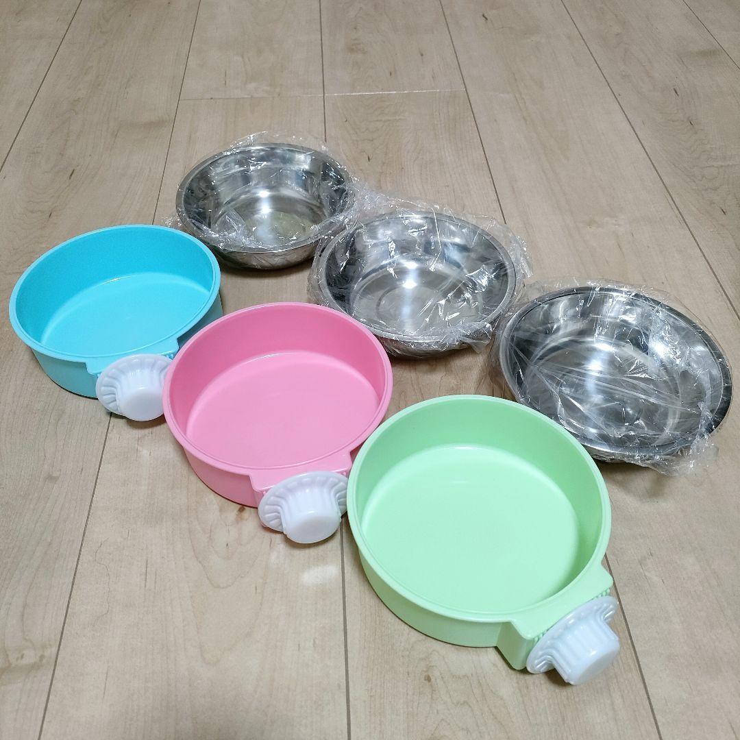  dog cat pet food bowl food bowls bait inserting water go in cage fixation green 