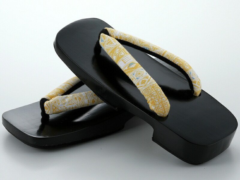 .... Kyouyuuzen Kyoto hill -ply .. geta . black paint pcs L size mg-93(A yellow )