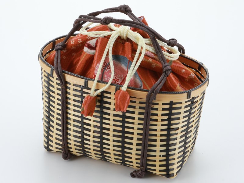 竹かご巾着】 かごバッグ 竹籠 お洒落巾着 kk-149-86【浴衣 竹かご巾着】 かごバッグ 竹籠 お洒落巾着 kk-149-86【浴衣