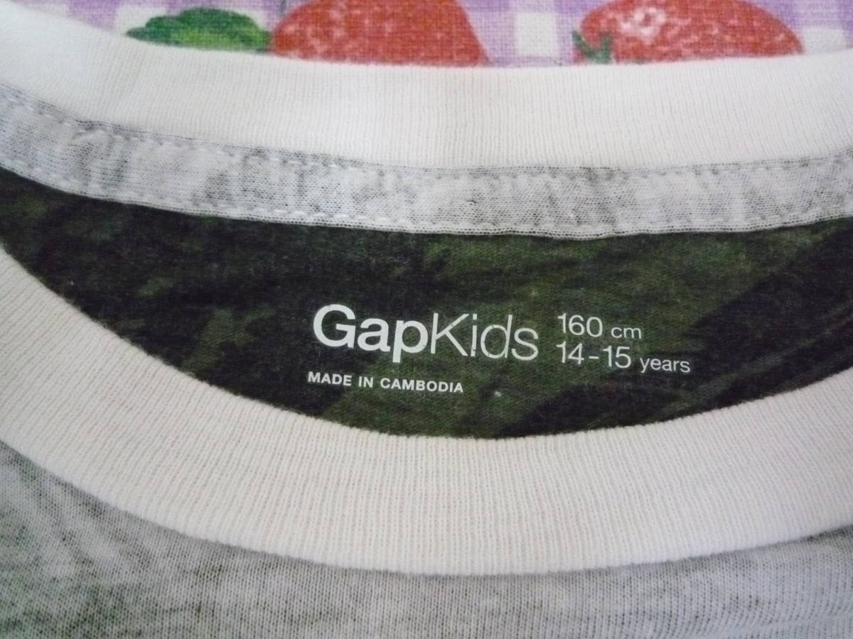 ★Gap Kids 男の子半袖Tシャツ 裏側迷彩風 透けぼかし柄 （160cm）_画像4