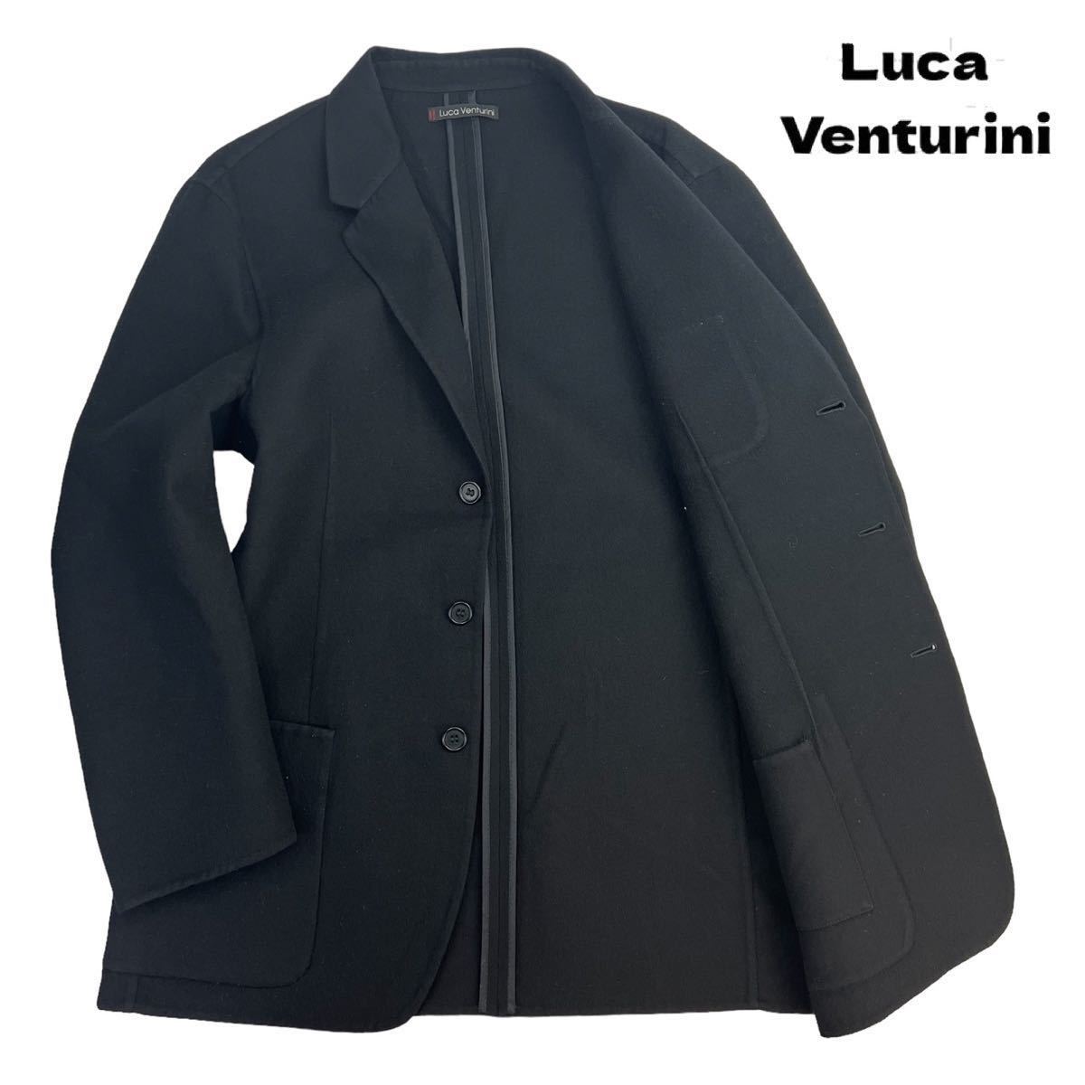 極美品 Luca Venturini ルカベンチューリーニ 3Bテーラードジャケット サイズ50/XL相当 ブラック 上質 イタリア製 美シルエット 人気 A2608