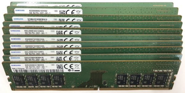 【8GB×10枚組】SAMSUNG PC4-2400T-UA2-11 PC4-19200 DDR4-2666 1R×8 288pin 中古メモリー デスクトップ用 即決 動作保証【送料無料】_画像2