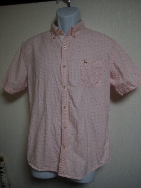a-norudo* perm - short sleeves shirt ( pink series ) L size Arnold Palmer